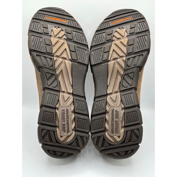 Skechers Relaxed Fit Men Sz 14 Brown Leather Slip On Goodyear Shoes 204436 DSRT main image 9